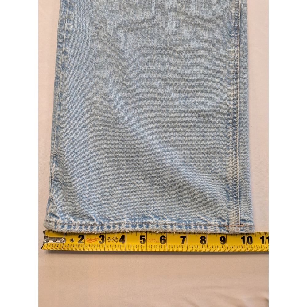 American Eagle Curvy Super High Rise Baggy Straight Jeans Light Wash 10 X-Long - Picture 6 of 14